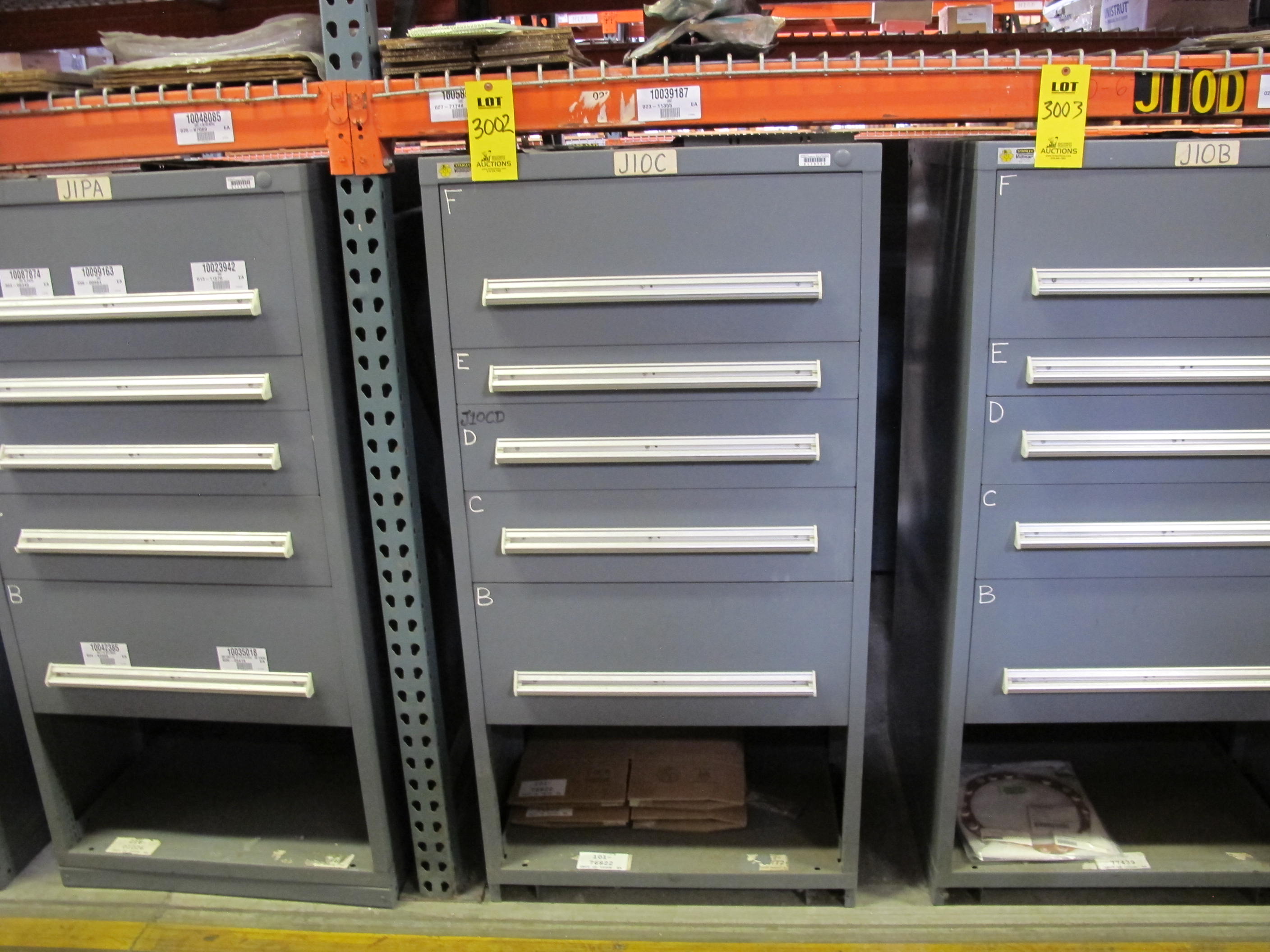 STANLEY VIDMAR HEAVY DUTY 5-DRAWER PARTS CABINET W/ CONTENTS (W-50) LOADING & HANDLING FEE $25-